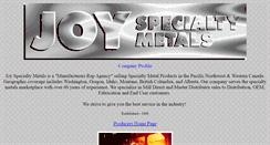 Desktop Screenshot of joyspecialtymetals.com